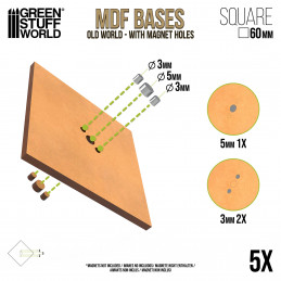 60 mm quadratische MDF Old World Basen | Warhammer Old World Basen