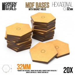 Socles hexagonaux Battletech MDF 32 mm | Socles en MDF Hexagonal