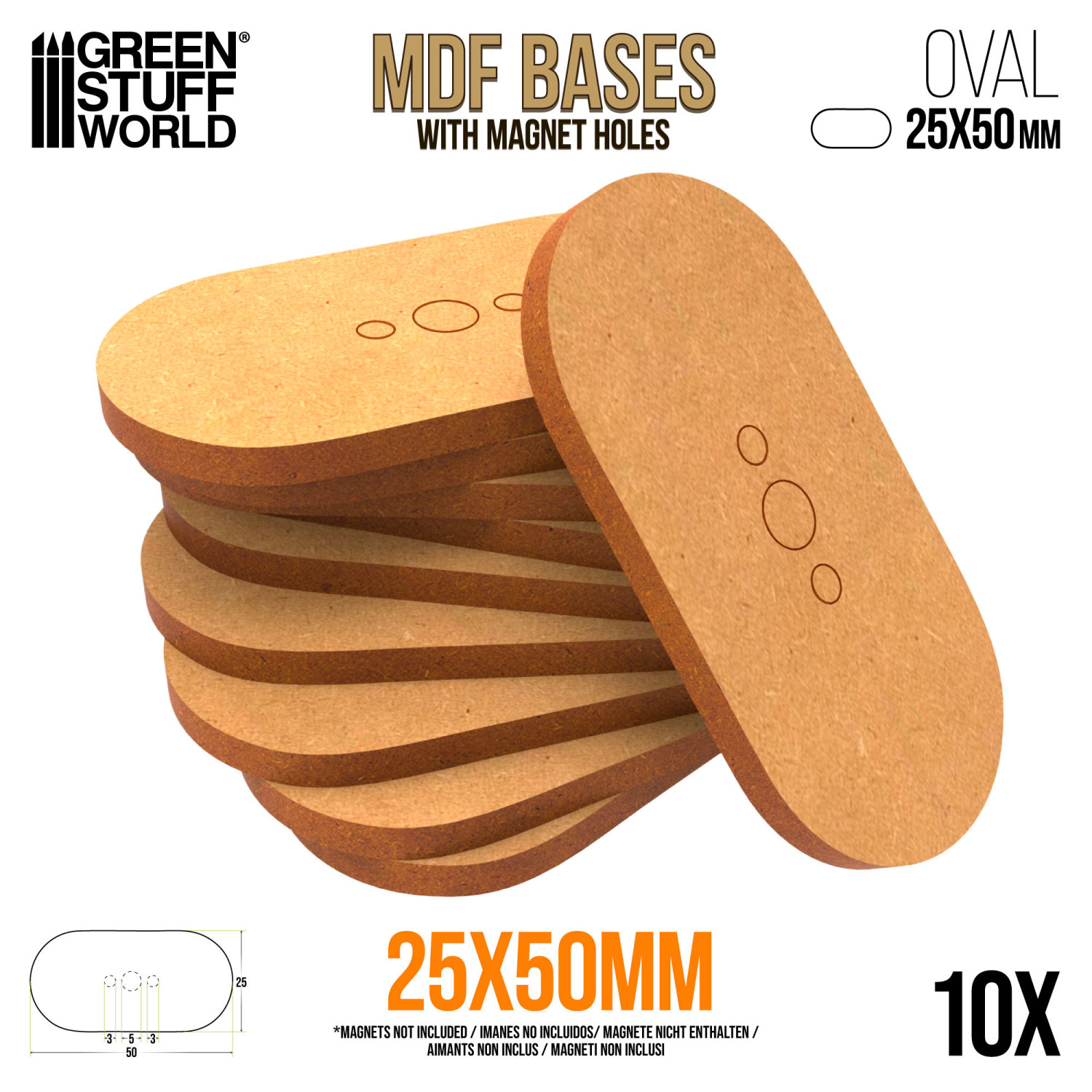 4x Plastic Oval Pill 105x70mm Black - Thickness 3mm Basing Wargames Miniatures e