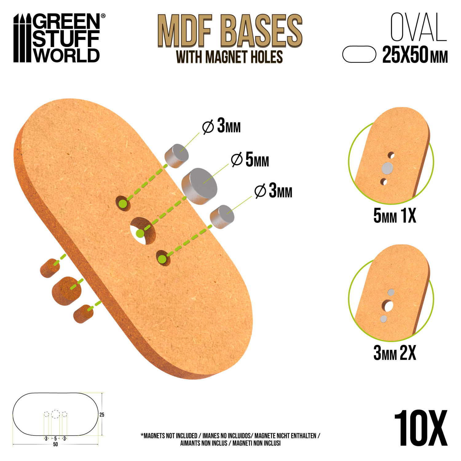 Dřevotřískové Podstavce MDF Bases - Oval 75 X 42 Mm (6 Ks - Foto 11