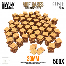 Socles CARRÉS 20 mm en MDF (Pack x500) | OUTLET - Hobby Accessoires