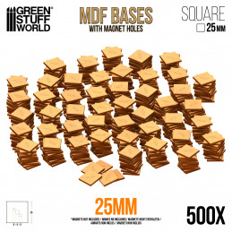 MDF Bases - Square 25 mm (Pack x500) | OUTLET - Hobby Accessories