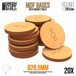 MDF Bases - Round 28,5 mm | Round MDF Bases