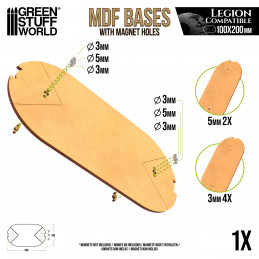 MDF Bases - Oval Pill 100x200 mm (Legion) | Star Wars Legion MDF bases