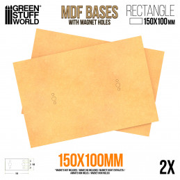 Basi MDF - Rettangolari 100x150mm | Bases Quadrata in MDF
