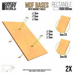 MDF Basen - Rechteckig 100x150mm | Quadrarische MDF Bases
