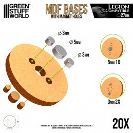 Socles ROND 27 mm en MDF (Legion) | Socles MDF Star Wars Legion