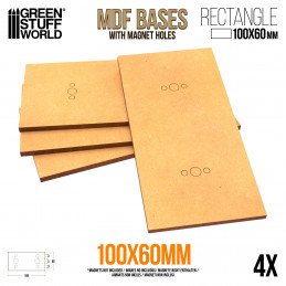 MDF Bases - Rectangle 100x60mm | Square MDF Bases