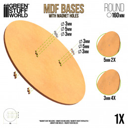 160 mm runde MDF Basen | Runde MDF Basen