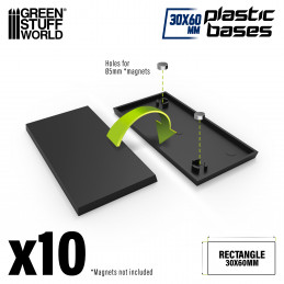 Socles rectangulaires 30x60mm en plastique | Socles Warhammer Old World