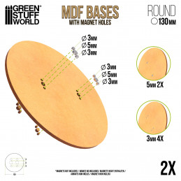 130 mm runde MDF Basen | Runde MDF Basen