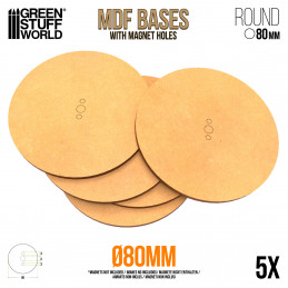 Socles Ronde 80 mm en MDF bois | Socles en MDF Ronds