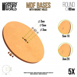 MDF Bases - Round 80mm | Round MDF Bases