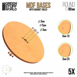 Socles Ronde 80 mm en MDF bois | Socles en MDF Ronds