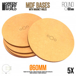 Socles ROND 60 mm en MDF | Socles en MDF Ronds