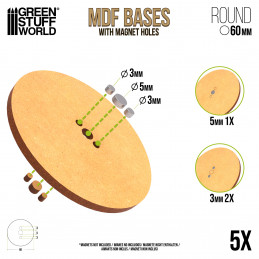 Socles ROND 60 mm en MDF | Socles en MDF Ronds