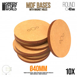 40 mm runde MDF Basen | Runde MDF Basen