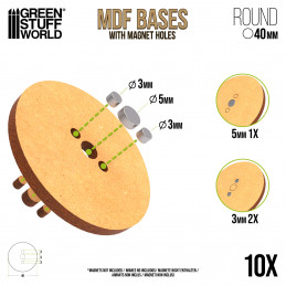 Socles ROND 40 mm en MDF | Socles en MDF Ronds