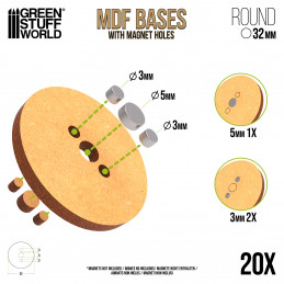 MDF Bases - Round 32 mm | Round MDF Bases