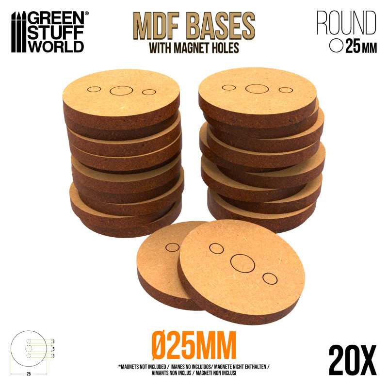 MDF Bases - Round 25 mm | Round MDF Bases