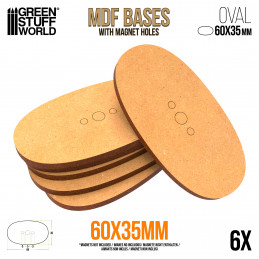 Socles OVALES AOS 60x35mm en MDF | Socles en MDF Ovales