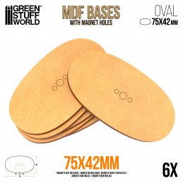 Socles OVALES AOS 75x42mm en MDF | Socles en MDF Ovales