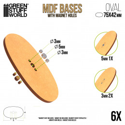 MDF Bases - AOS Oval 75x42mm | Oval MDF Bases