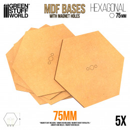 Socles HEXAGONALE 75 mm en MDF bois | Socles en MDF Hexagonal