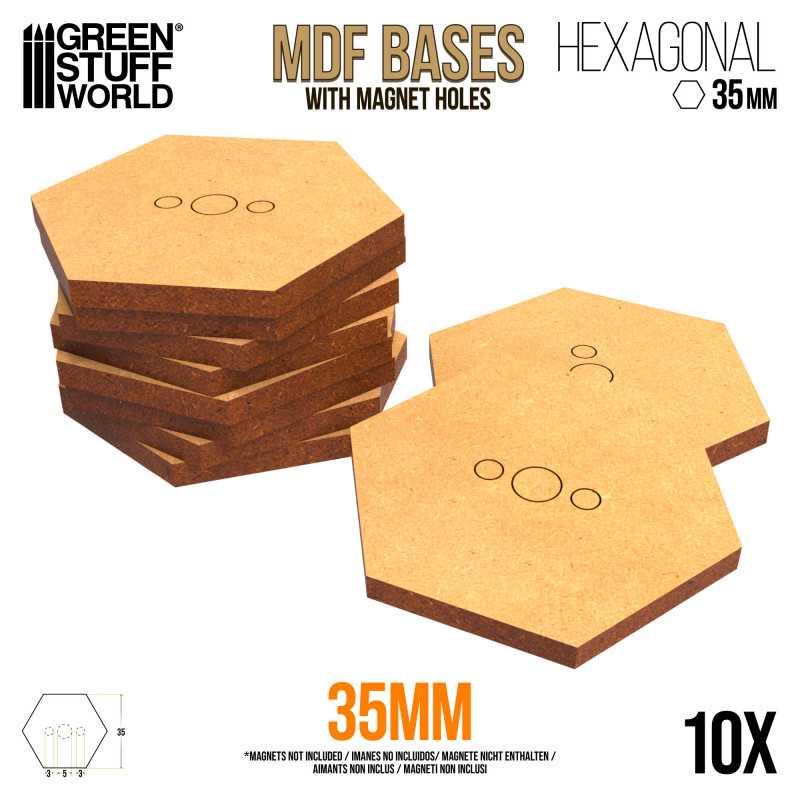 Socles HEXAGONALE 35 mm en MDF bois | Socles en MDF Hexagonal