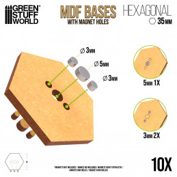 35 mm hexagonale MDF Basen | Sechseckig
