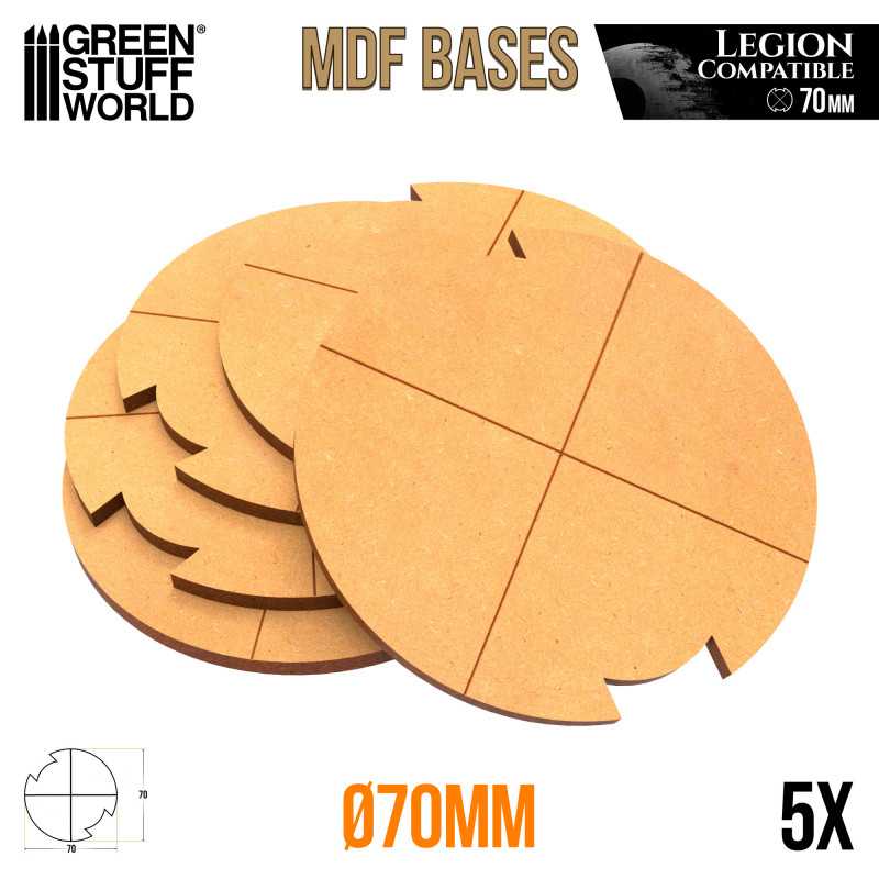 70 mm runde MDF Basen (Legion) | Star Wars Legion MDF Basen