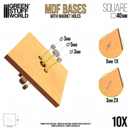 40mm quadratische MDF Basen | Warhammer Old World Basen