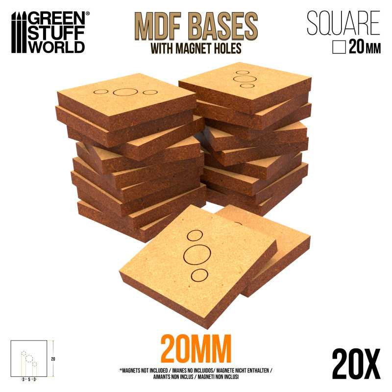 20 mm quadratische MDF Basen | Quadrarische MDF Bases