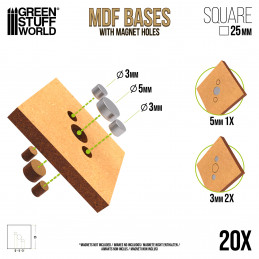 MDF Bases - Square 25mm | Warhammer Old World Bases