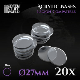 27 mm runde Acryl Basen (Legion) | Star Wars Legion Transparente Basen