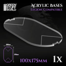 100x175 mm Oval Acryl Basen (Legion) | Star Wars Legion Transparente Basen