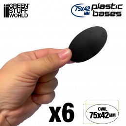 Plastic Bases - Oval Pill 75x42mm AOS | Miniature Oval Plastic Bases