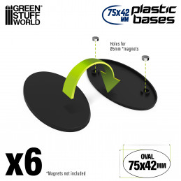 75x42mm AOS Oval Kunststoffbasen | Oval Plastic Stems