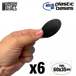 Plastic Bases - Oval Pill 60x35mm AOS | Miniature Oval Plastic Bases