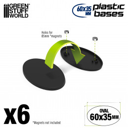 60x35mm AOS Oval Kunststoffbasen | Oval Plastic Stems