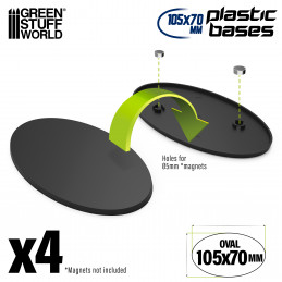 Socles Plastiques Ovale 105x70mm AOS | Socles en Plastique Ovales