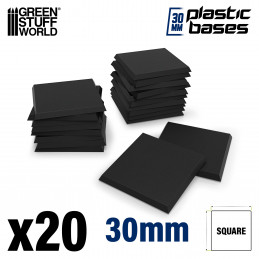 Peanas de plastico negras - cuadradas 30 mm Peanas Warhammer Old World