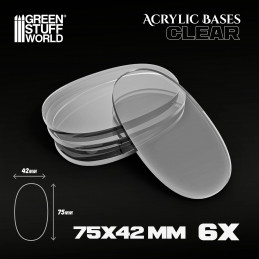 75x42mm oval und transparent Acryl Basen | Ovale