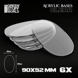 90x52mm oval und transparent Acryl Basen | Ovale