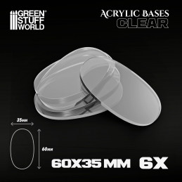 Acrylic Oval Base 60x35mm CLEAR | Acrylic Oval Bases