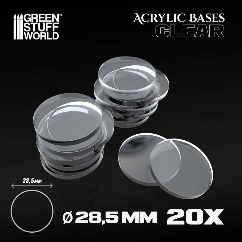 Acrylic Bases - Round 28,5mm CLEAR | Acrylic Round Bases Acrylic Bases - Round 28,5mm CLEAR | Acrylic Round Bases