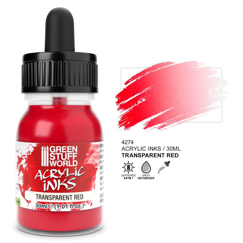 Transparente Flüssige Acrylfarbe - Rot | Acryltinte