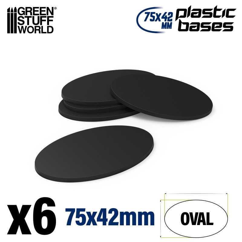 Plastic Bases - Oval Pill 75x42mm AOS | Miniature Oval Plastic Bases