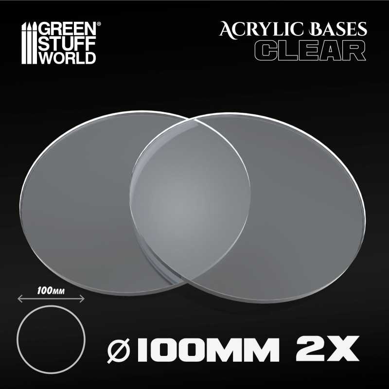 100 mm runde und transparent Acryl Basen | Runde Transparente Basen