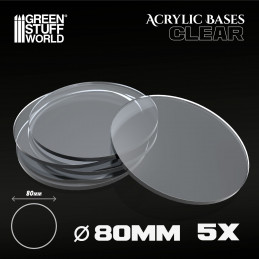 Acrylic Bases - Round 80 mm CLEAR | Acrylic Round Bases